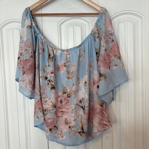 Oddy Blue Off Shoulder Top Size Small - Picture 1 of 6